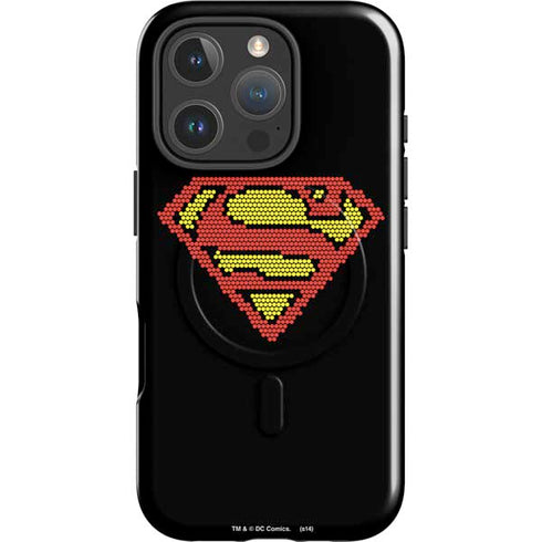 DC Comics Superman Logo Pixels iPhone 16 Pro Magsafe Impact Case